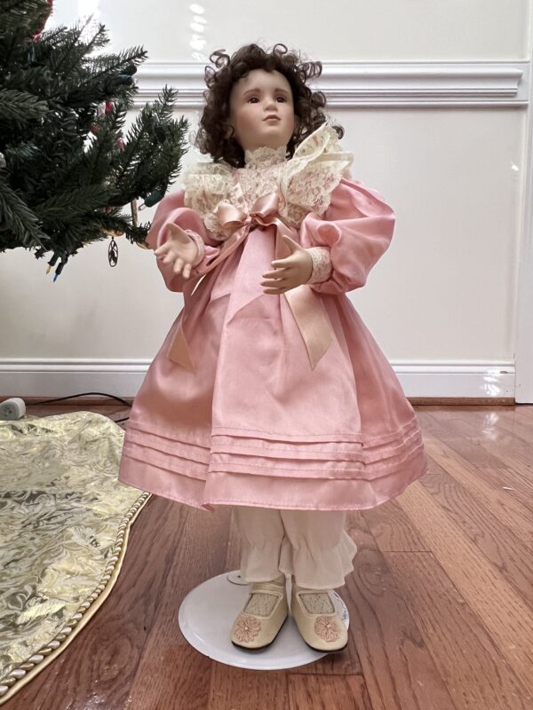 Porcelain Collectable Doll in Pink Dress