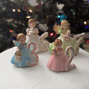 Ceramic Girls Birthday Angel Dolls Age 2 and 6
