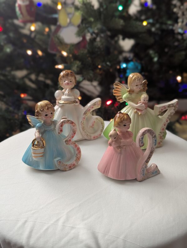 Ceramic Girls Birthday Angel Dolls Age 2 and 6