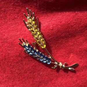 Ears Of Wheat Crystal Brooch
