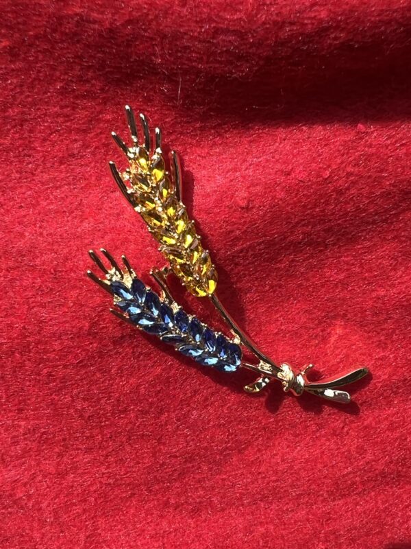 Ears Of Wheat Crystal Brooch