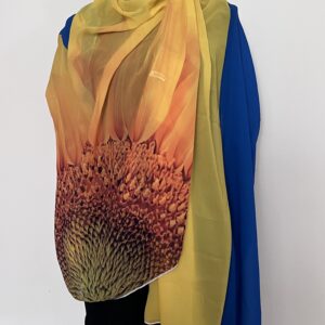 Scarf with Sunflower and Ukrainian Flag
