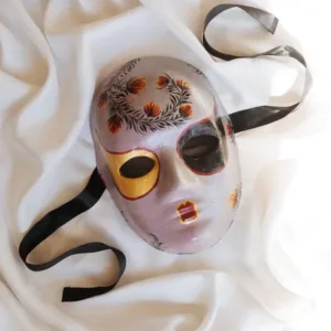 Handmade mask Petrykivka Design inspired by Viennese mask art.