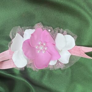 Pink and White Floral Headband