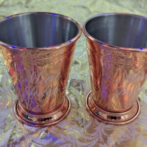 Metal Cups with Mint Julip Message
