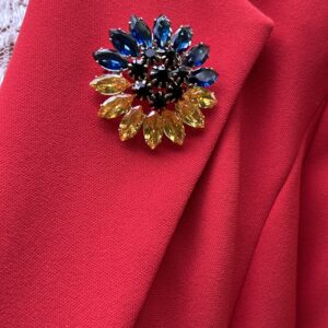 Sunflower Crystal Brooch