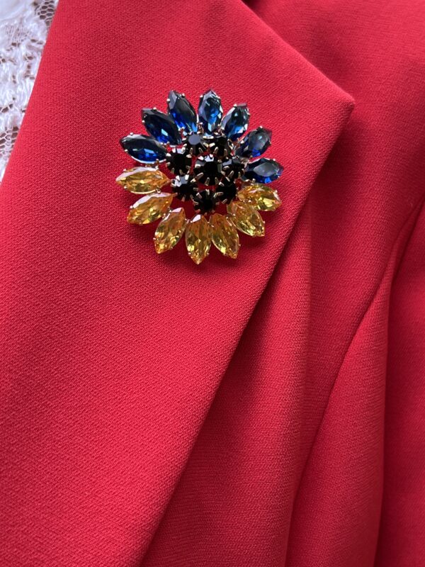 Sunflower Crystal Brooch