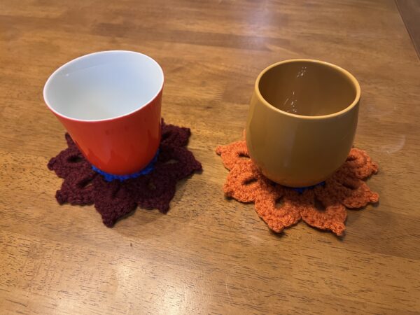 Sunflower Knitted Coasters